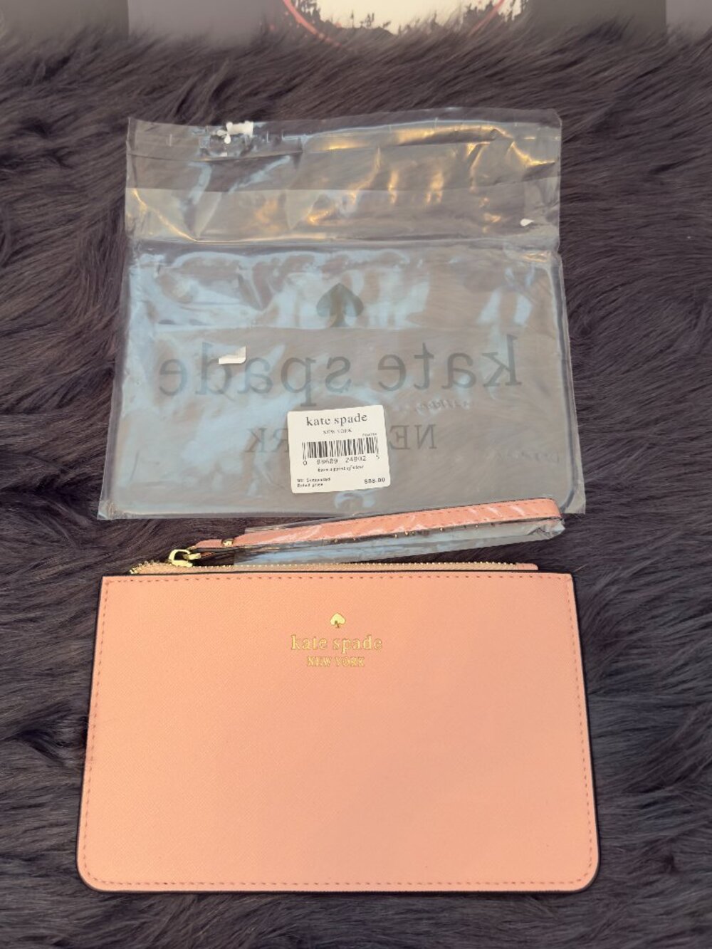Kate Spade New York Pink Leather Wristlet Pouch NWT